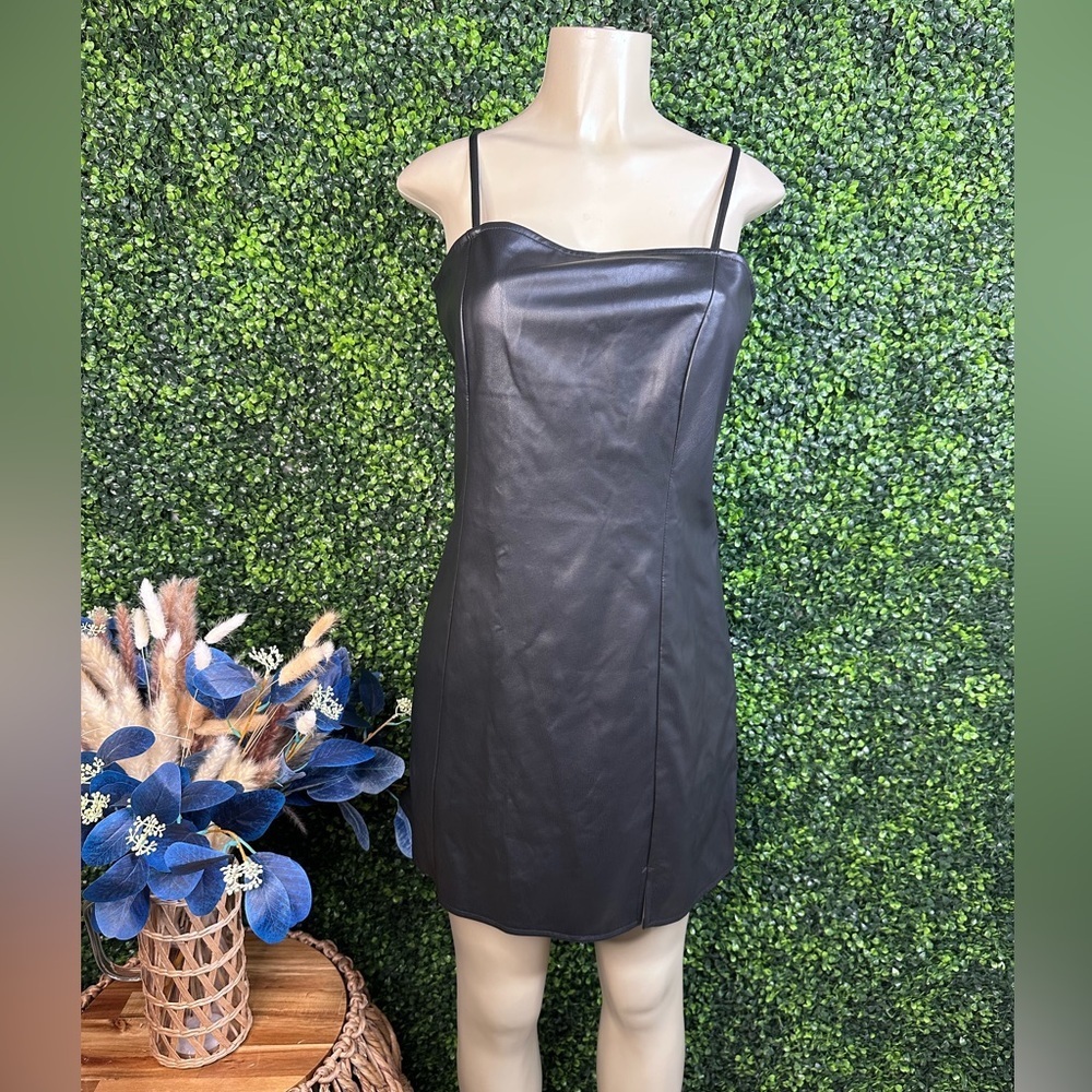 Nwt Topshop Black‎ faux leather dress nwt